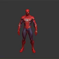 Spider Man 3D Character In Red Blue Suit With Spider Logo And Detailed Design