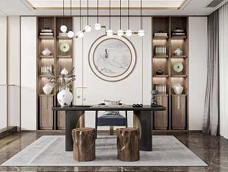 New Chinese Style Study 3d model