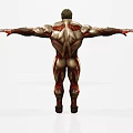 Muscular Male Game And Movie Character With Clear Body Structure Visible Muscle Lines Arms Outstretched And Upright Posture