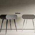 Poliform Modern Speaker Systems With Black And White Three Legs Mesh Grille Design