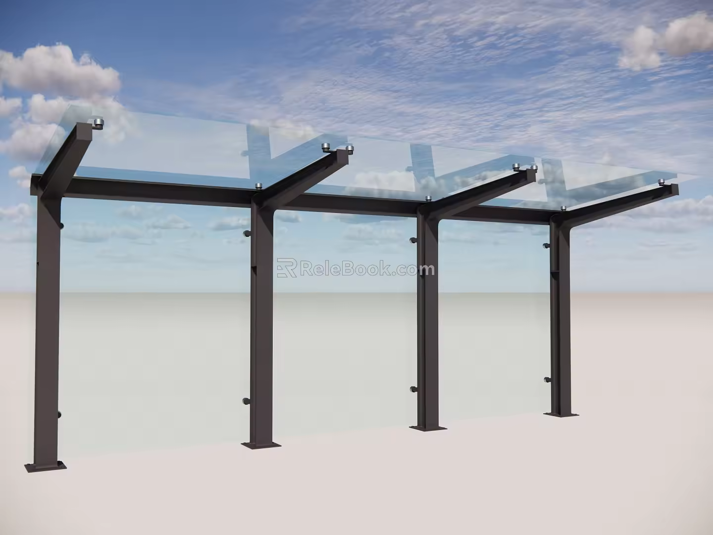 Modern bus stop bus stop sign stool bus platform 3d model