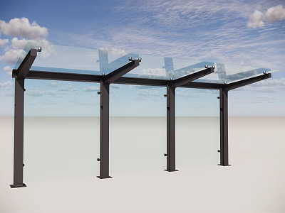 Modern bus stop bus stop sign stool bus platform 3d model