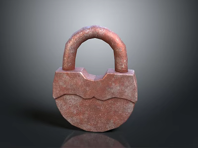 Rusty Metal Padlock As Essential Household Security Item For Daily Use 3d model