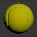 Bright Yellow Tennis Ball With White Stitching And Textured Surface On Grey Background