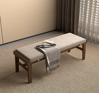 Quiet Ancient Bench Bed End Stool 3d model