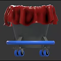 Sturdy Biohazard Waste Disposal Equipment With Red Lid And Mobile Blue Wheels
