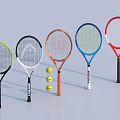 Different Colored Tennis Rackets As Sports Equipment With Tennis Balls And Sleek Design