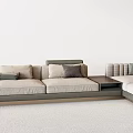 Modern Multi-seat Sofa With Modular Sections Light Tones And Comfortable Cushions 3d model