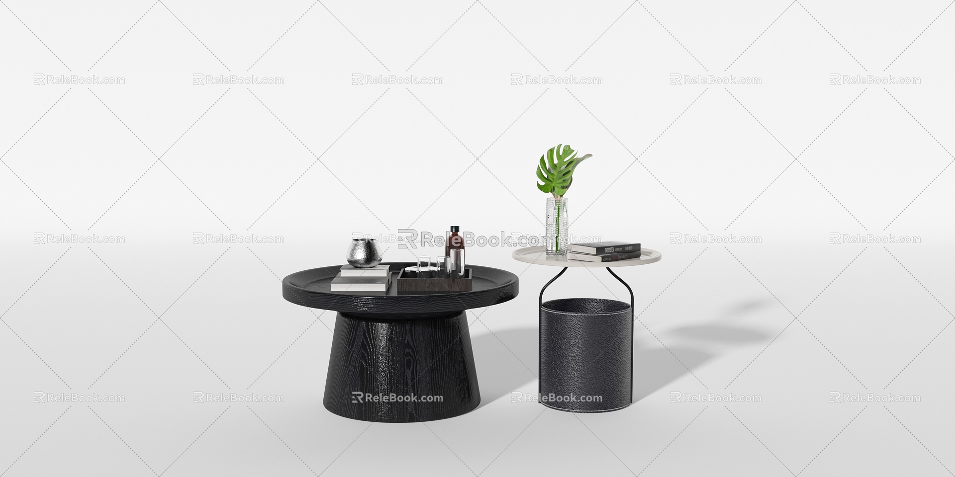 Modern coffee table side table ornaments 3d model