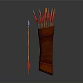 Handcrafted Traditional Arrow Weapon Stored in Leather Quiver with Extra Arrow