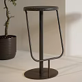 Modern Sleek Bar Stools In Black White Blue With Indoor Plant