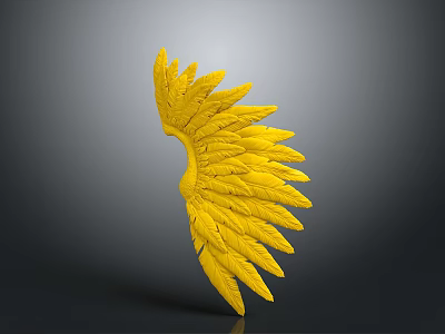 Yellow Wing Shaped Creative Decorative Household Item With Unique Design For Home 3d model