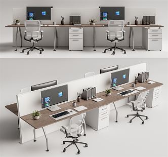 Modern office desk and chair office desk and chair combination 3d model