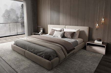 Minotti Italian Double Bed 3d model