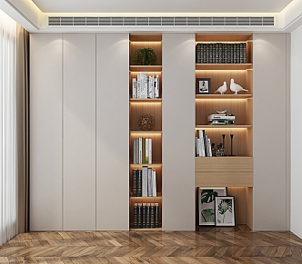 modern bookcase open bookcase 3d model