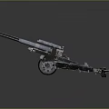 Historical Wheeled Cannon Weapon With Metal Barrel And Carriage Structure