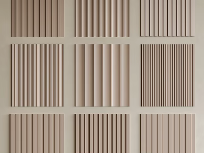 Various Decorative Wall Panels With Different Striped Patterns For Home Interior 3d model