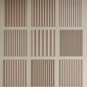 Cream Wind Wood Grille Wall Panel Wood Grille Board Wave Board Great Wall Board Wall Trim Board 3d model
