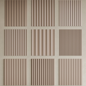 Cream Wind Wood Grille Wall Panel Wood Grille Board Wave Board Great Wall Board Wall Trim Board 3d model