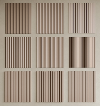 Cream Wind Wood Grille Wall Panel Wood Grille Board Wave Board Great Wall Board Wall Trim Board 3d model