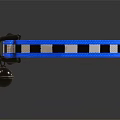 Blue Reflective Pet Collar With Black White Checkered Design And Bell