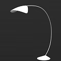 Modern Floor Lamp With White Shade And Curved Metal Stand For Home Decor