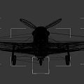 Silver Propeller Fighter Aircraft With Classic Design Cockpit And Wings