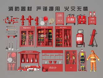 Fire fighting equipment, safety facilities, fire fighting equipment, fire hydrant, fire extinguisher 3d model