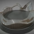 Simple Small Public Building Simple Long Pavilion Special-shaped Small Public Building Corridor 3d model