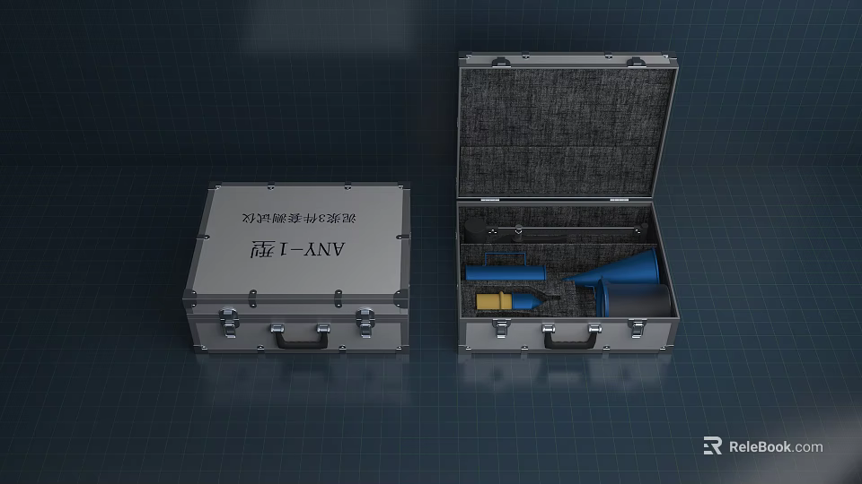 Durable Industrial Equipment Storage Case With Metal Construction Open Closed Design And Internal Tools 3d model 