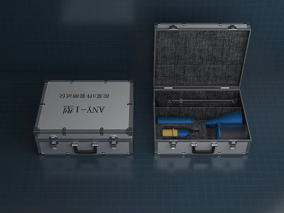 Durable Industrial Equipment Storage Case With Metal Construction Open Closed Design And Internal Tools 3d model