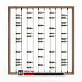 Wooden Open Wine Cabinet With Multiple Shelves And Organized Wine Bottles