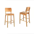 Elegant Simple Wooden Bar Stools With Modern Design And Sturdy Legs