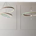 Modern Multiple Circular Ring Chandeliers With LED Lighting Sleek Hanging Design 3d model