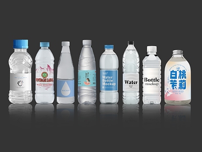 Mineral Water Drinking Water Pure Water Bottled Water Beverage Bottle Glass Bottle Plastic Bottle Soda Water Drink model