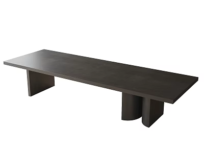 Modern Dark Colored Tea Table And Chairs With Sleek Design And Geometric Legs 3d model