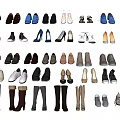 Diverse Fashionable Shoes Display Featuring Boots Sneakers Heels And Sandals In Multiple Colors