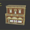 Traditional Two Story Red Brick Building With Arched Doorways And Stone Trim