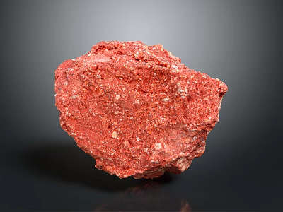 Natural Red Stone With Rough Surface White Specks And Dark Background 3d model