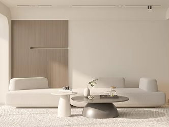 Modern living room double sofa 3d model
