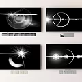 Modern Wall Mounted TVs With Black And White Light Patterns And Circular Rings 3d model