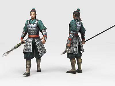 Modern game character guard game character 3d model