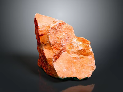 Natural Orange Rock Formation With Textured Surface And Smooth Edges 3d model