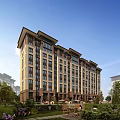 Modern Aerial View of Peking University Resources Yichang Project 3d model
