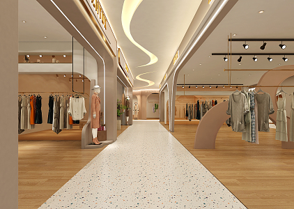 Women's wear area of the mall 3d model