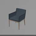 Modern Blue Leisure Chair With Wooden Legs And Comfortable Upholstered Seat Design