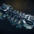 Futuristic Mechanical Structure With Metallic Modules And Intricate Geometric Design Details