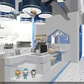 YOMOON Cafe Interior With Blue White Decor Hanging Lights Fresh Bread And Moon Juice Counter