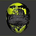 Shoei Yellow Black Full Face Sporty Racing Helmet With Graphic Pattern And Glossy Finish