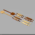 Wooden Kitchen Cooking Utensils With Spoons And Rolling Pins In Natural Design